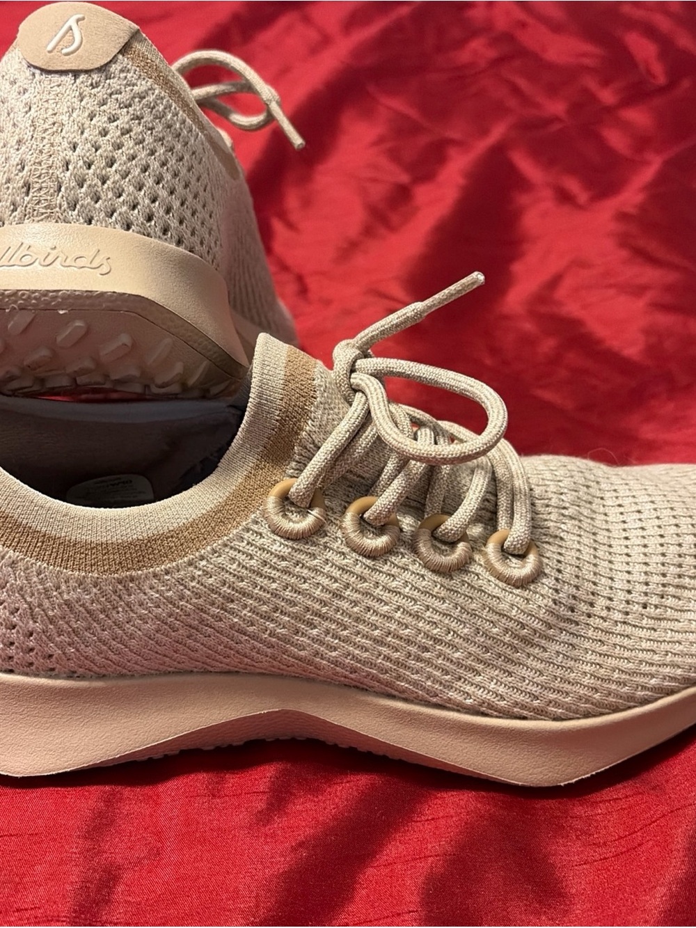 allbirds Women's Knit Runner Sneakers — Sandstone size 10 modelTD2